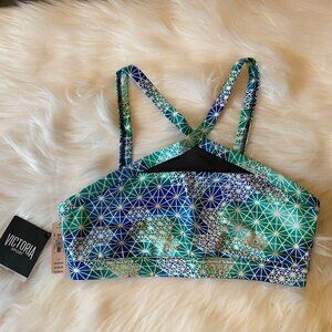 Victoria Sport Geo Print with Mesh Peekaboo Front